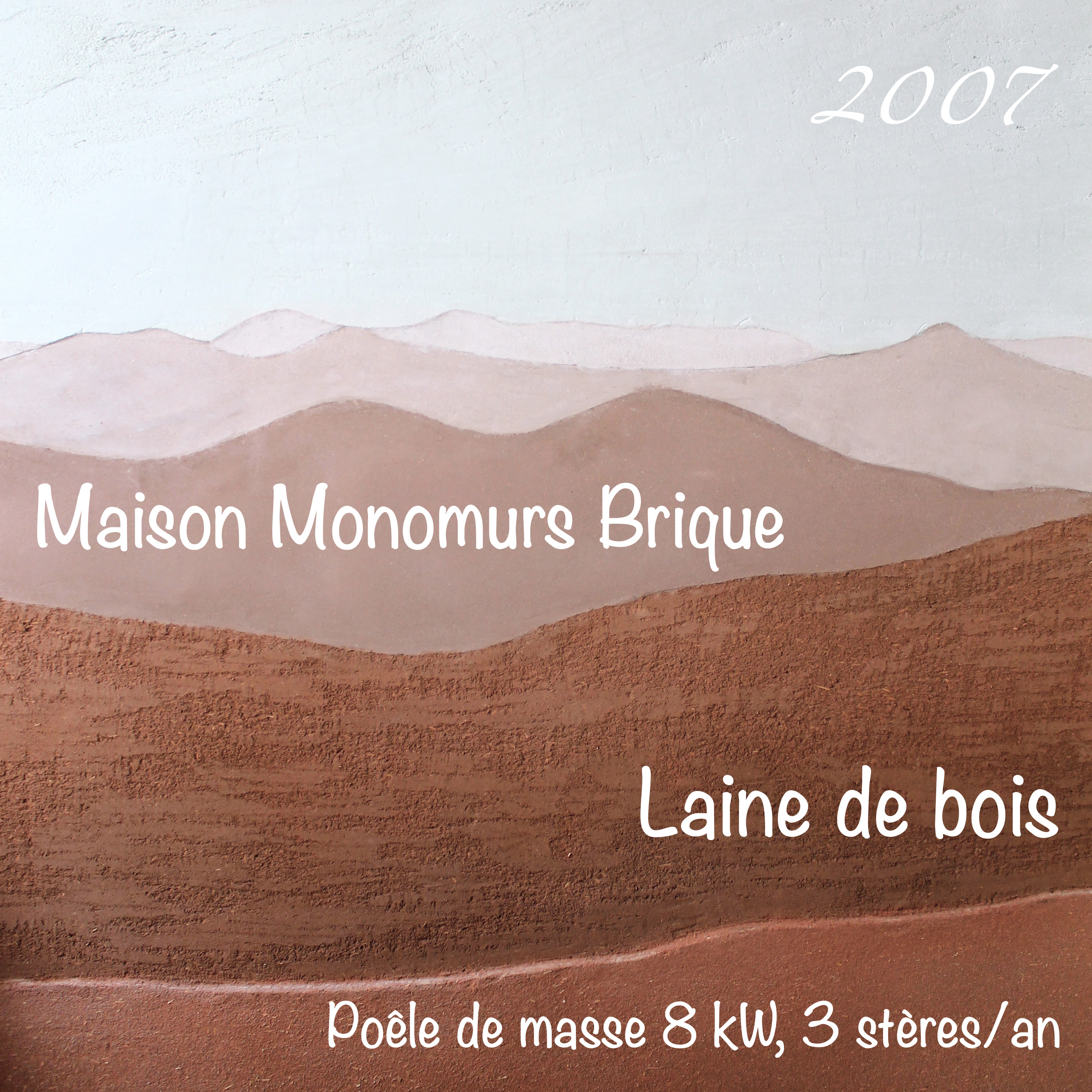Titre écrit sur fresque paysage en terre crue