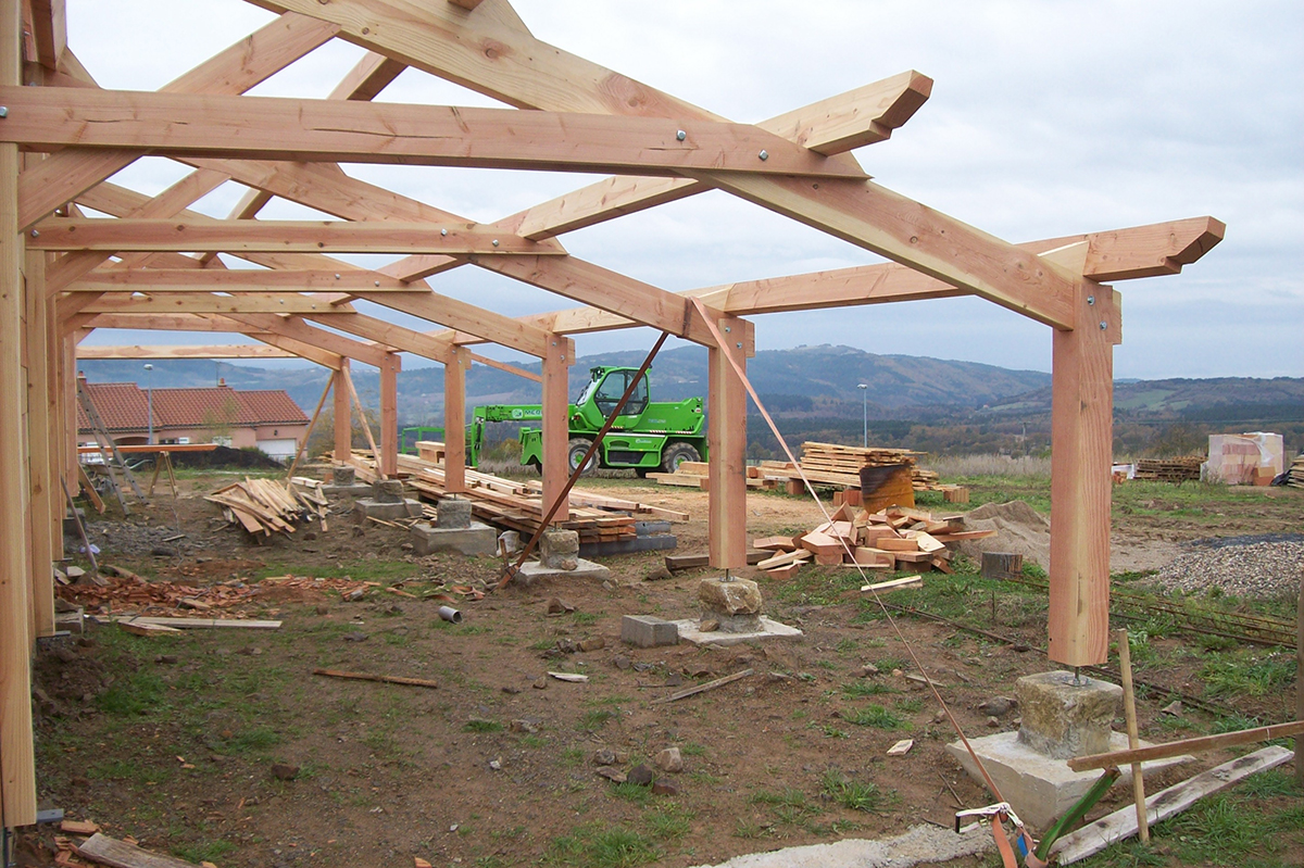 Chantier monomurs brique à Chassagnes