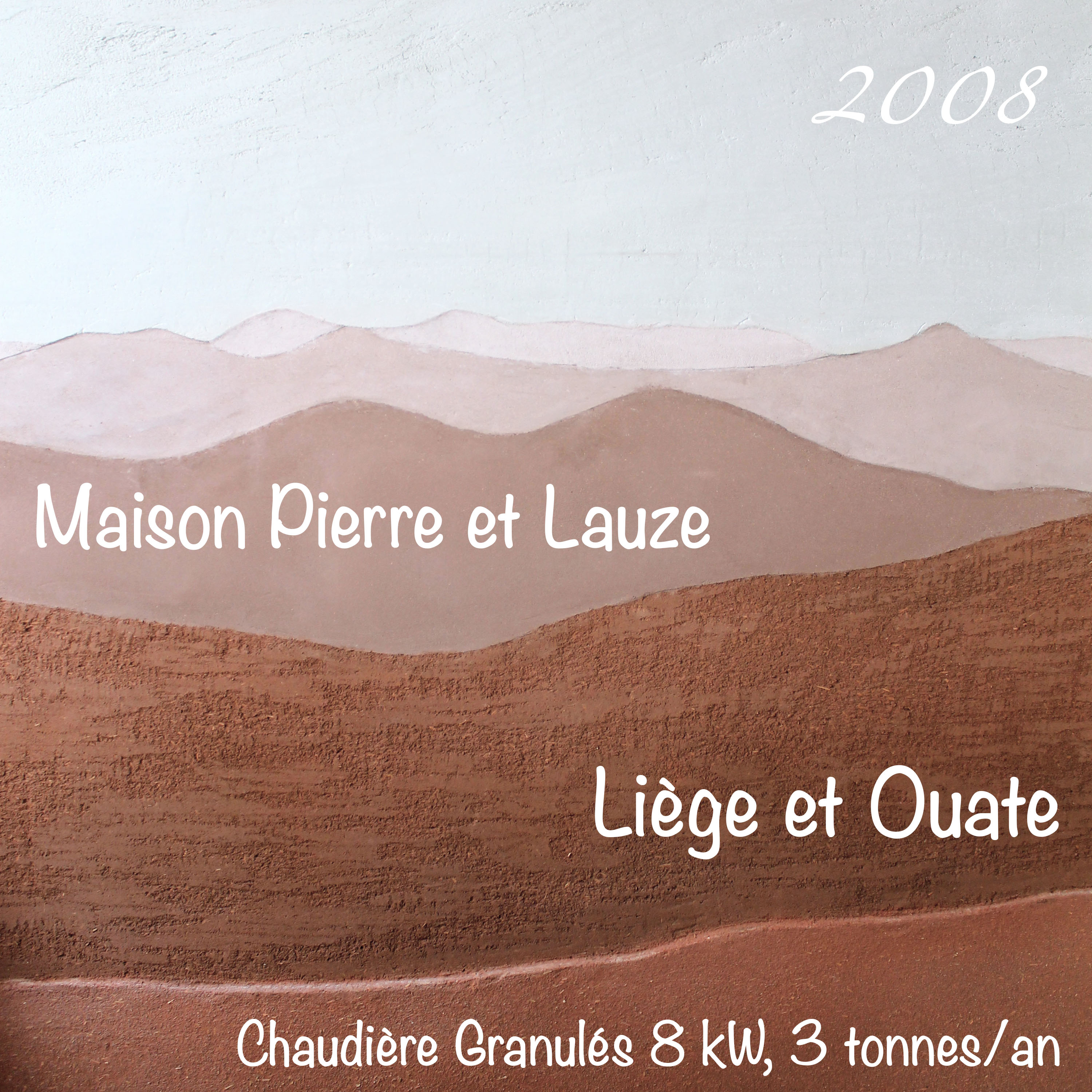 Titre écrit sur fresque paysage en terre crue