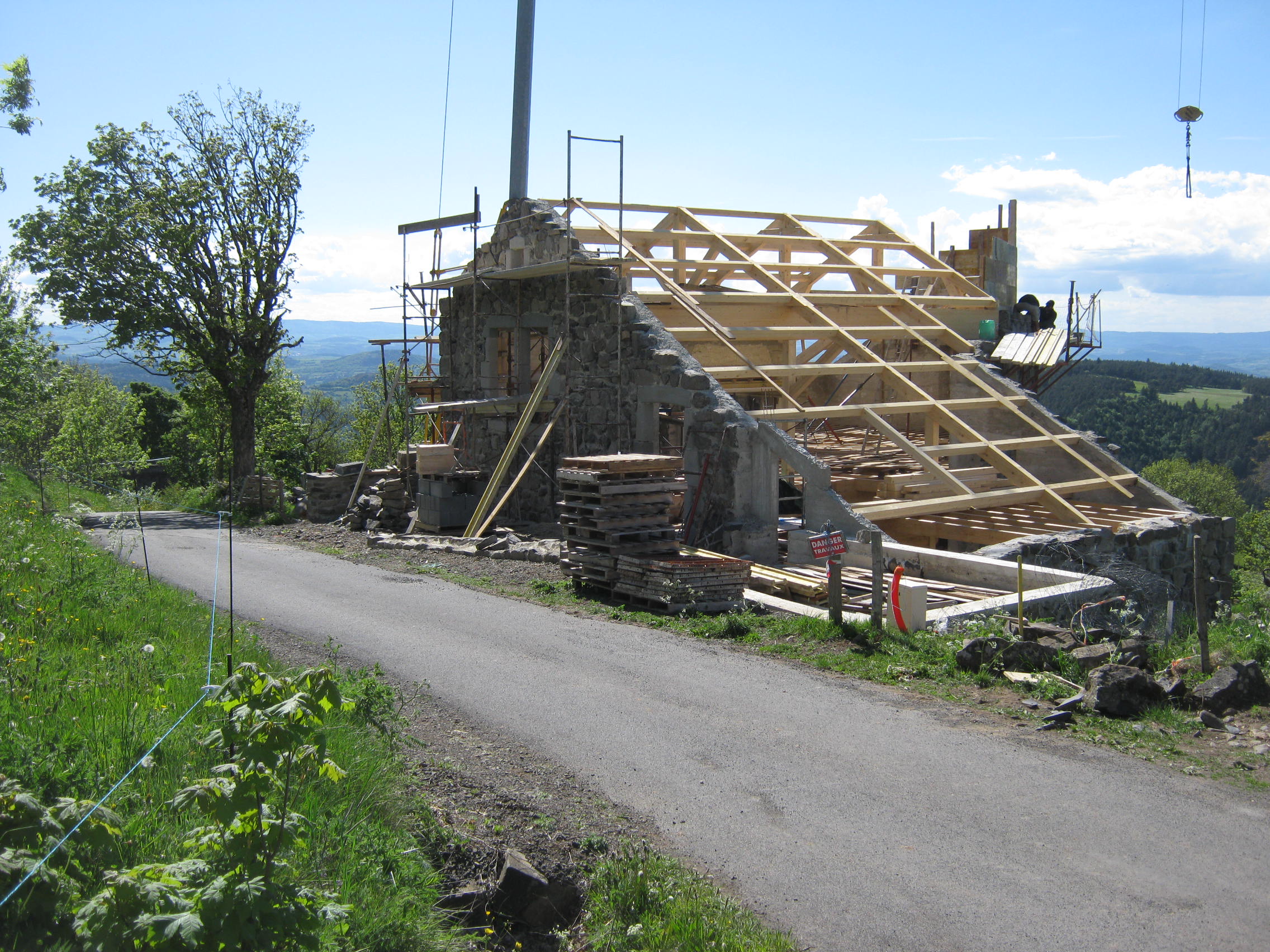 Chantier pierre et lauze à Saint Front
