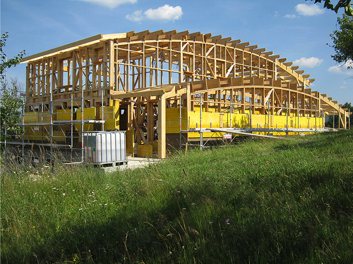 Chantier ossature bois et béton de chanvre à LANGEAC