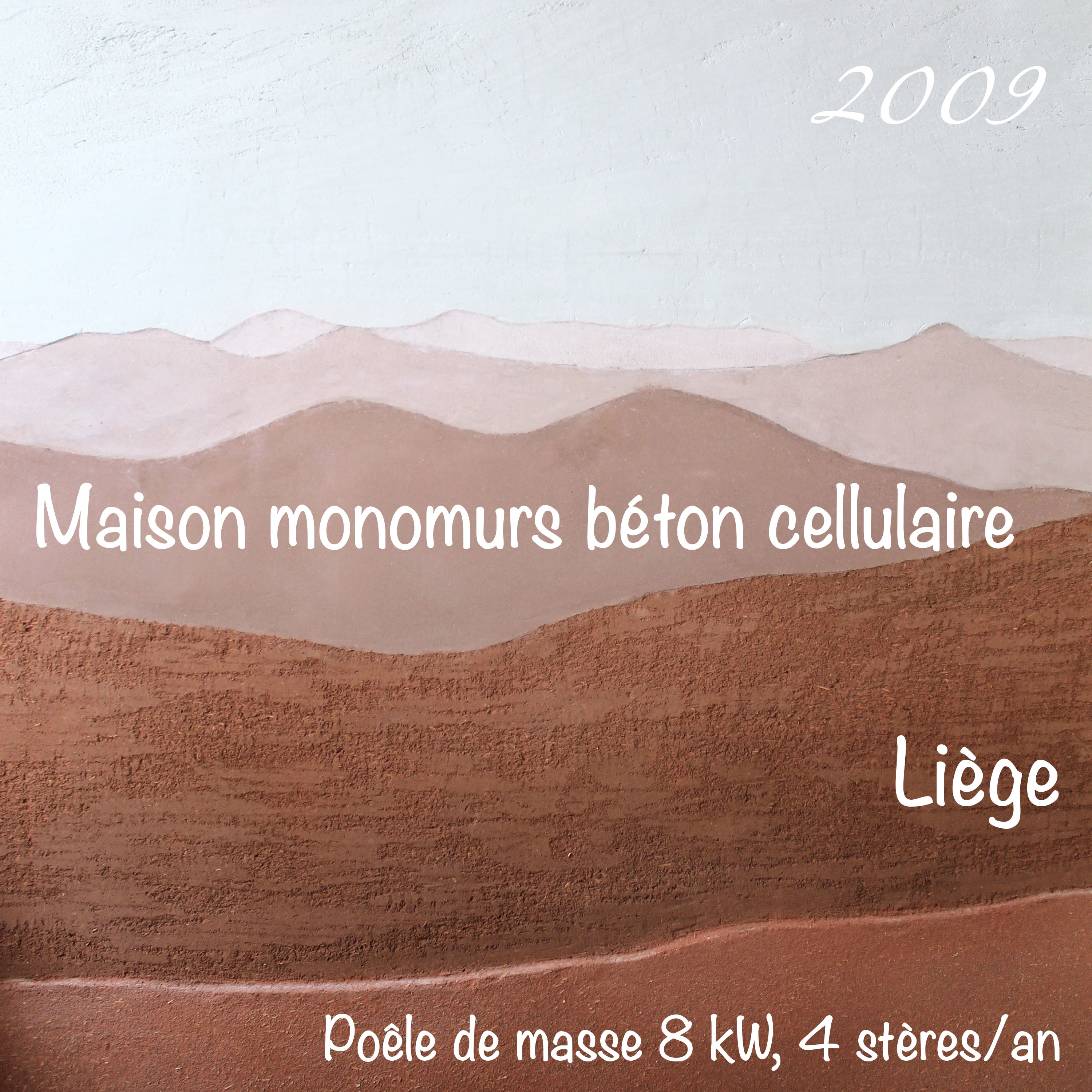 Titre écrit sur fresque paysage en terre crue