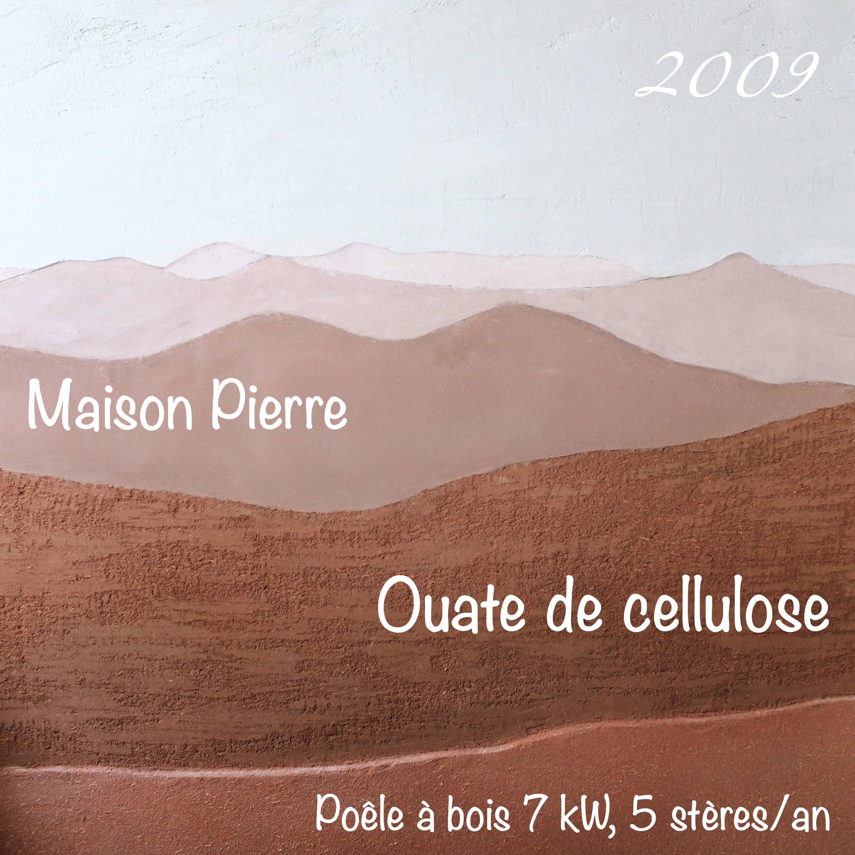 Titre écrit sur fresque paysage en terre crue