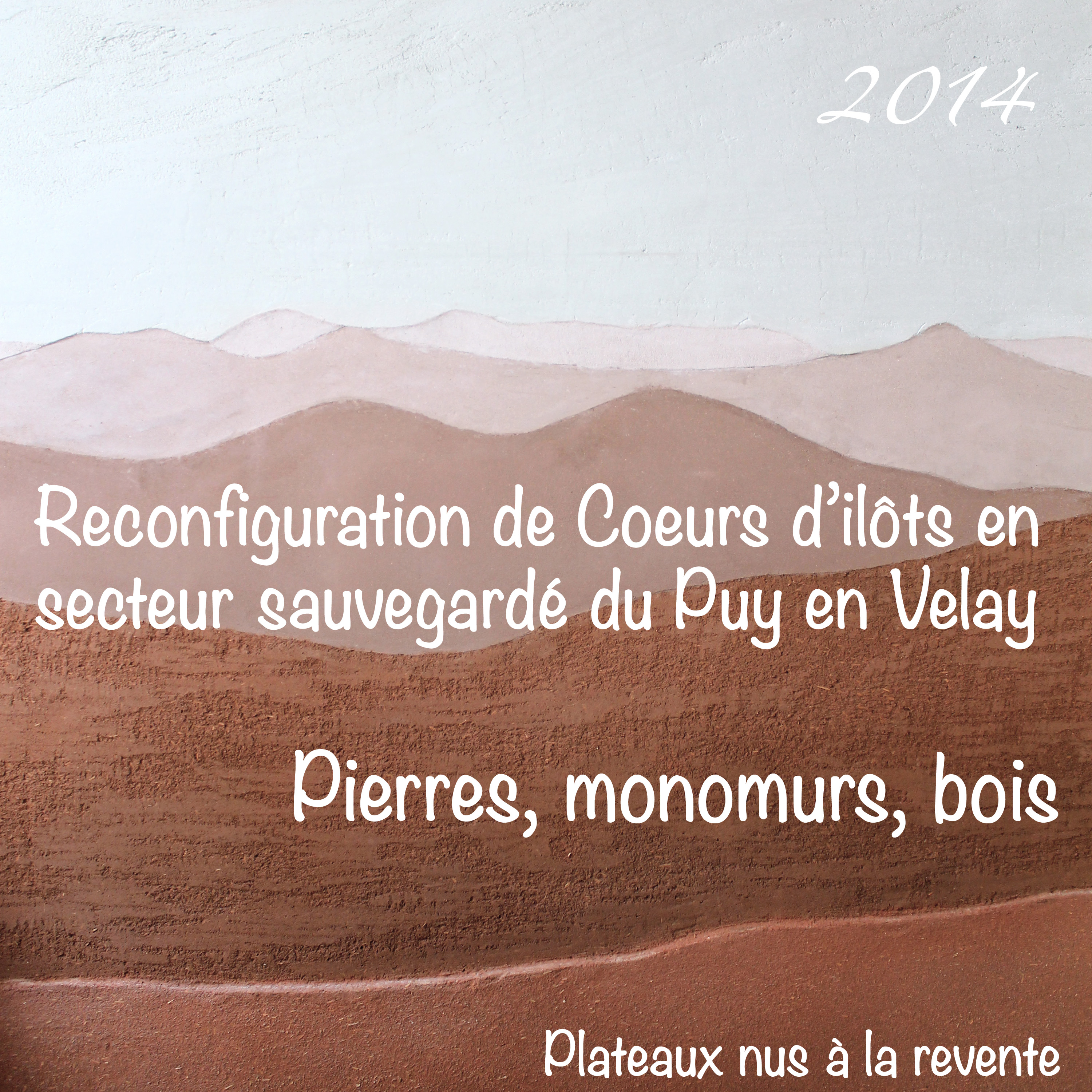 Titre écrit sur fresque paysage en terre crue