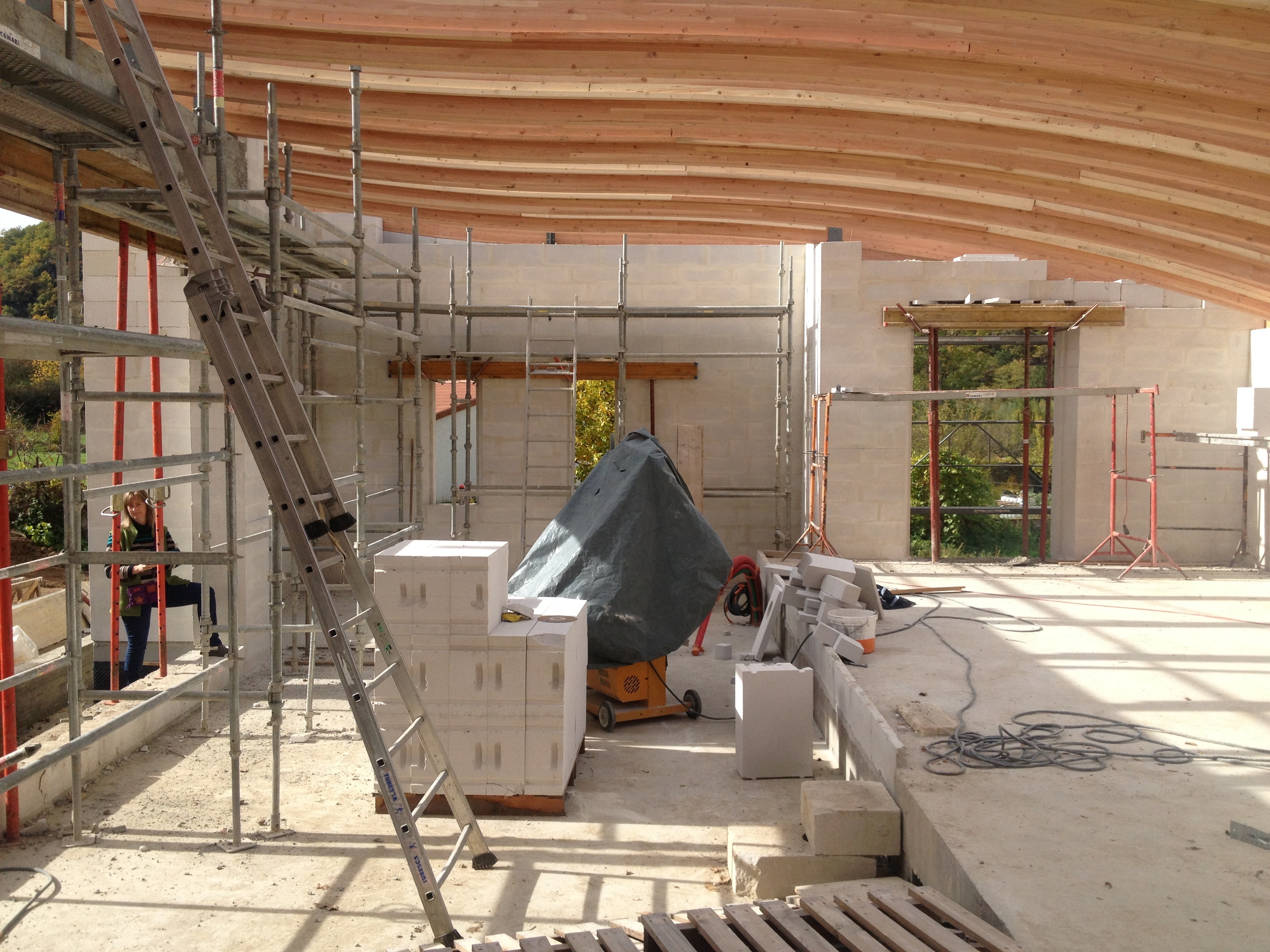 Chantier monomur béton cellulaire à Retournac