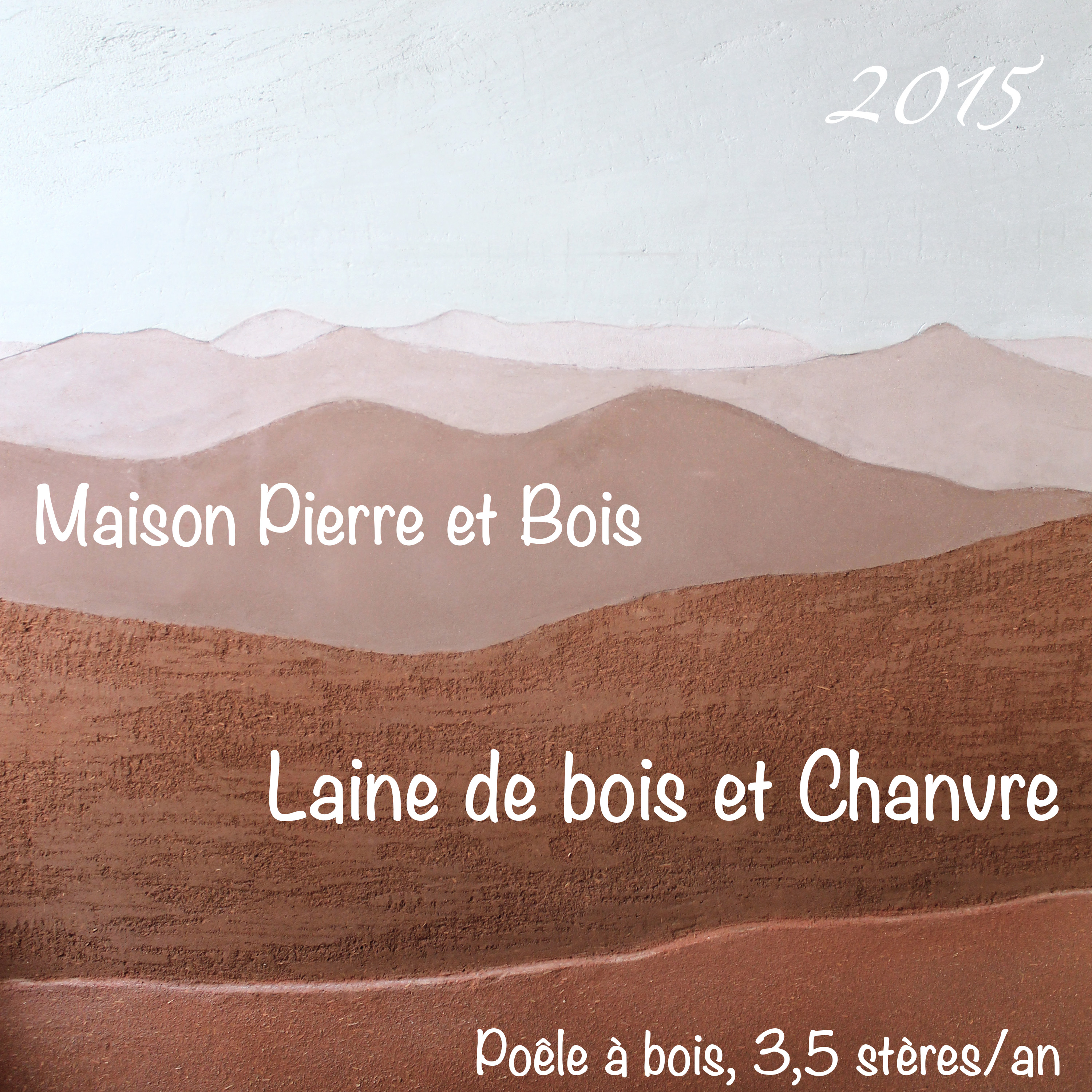 Titre écrit sur fresque paysage en terre crue