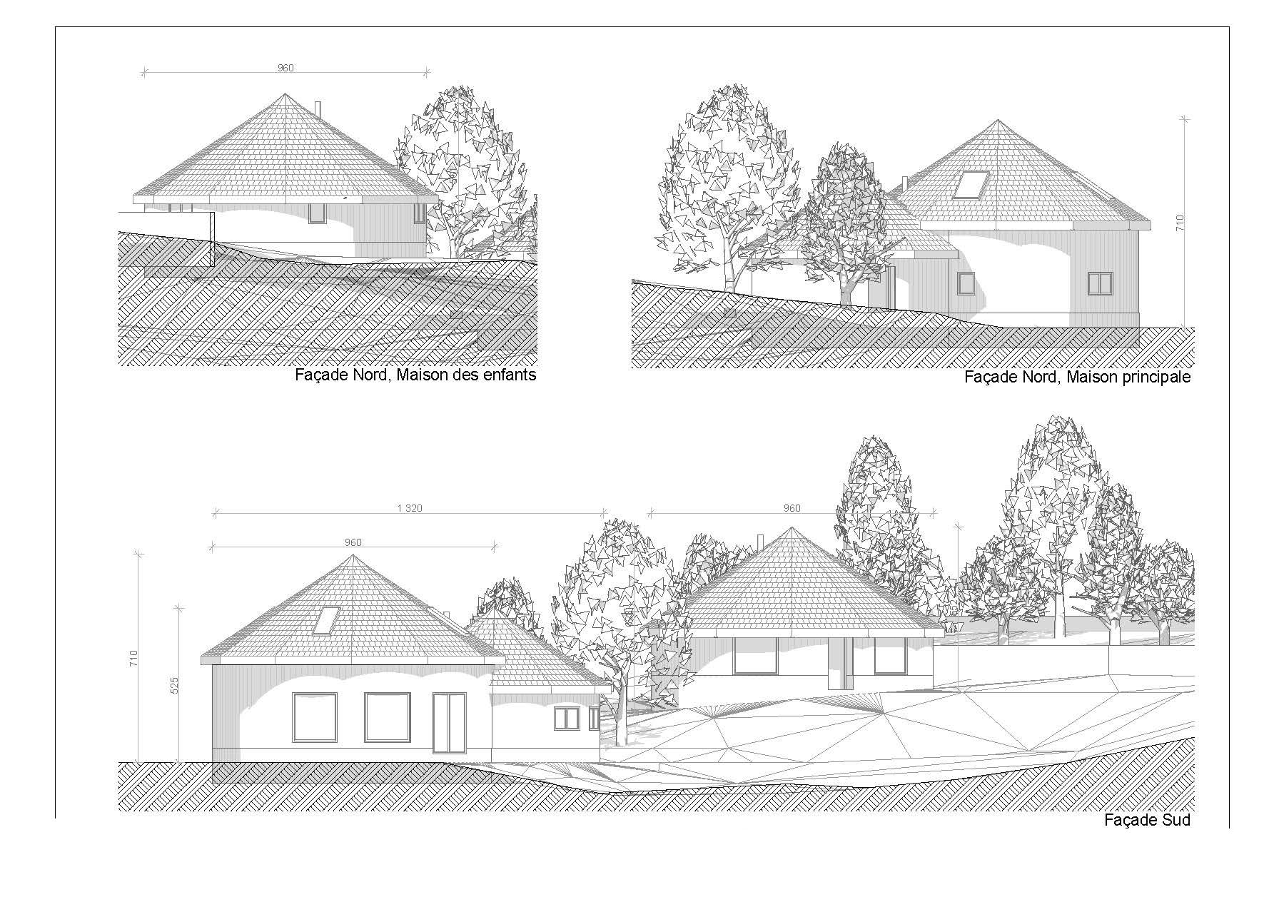 Maisons rondes en paille à Desges