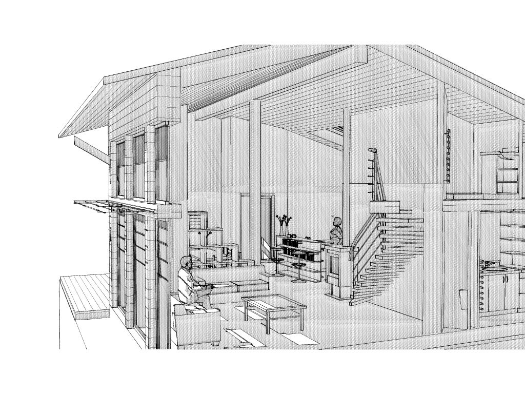 Maison en bois à Coubon