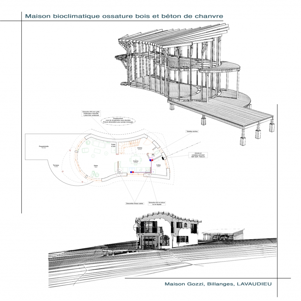 Projet de maison chaux - chanvre à Lavaudieu