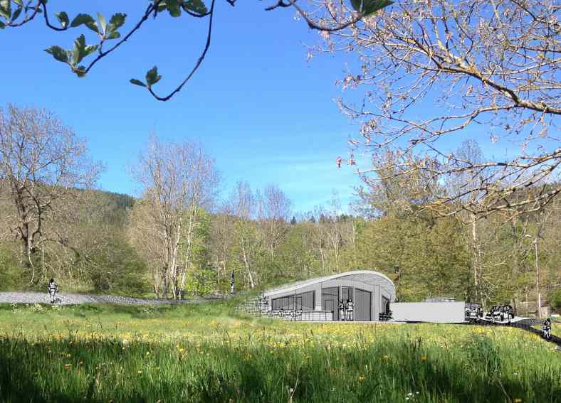 L'architecture est implantée pour se fondre dans le site du Meygal