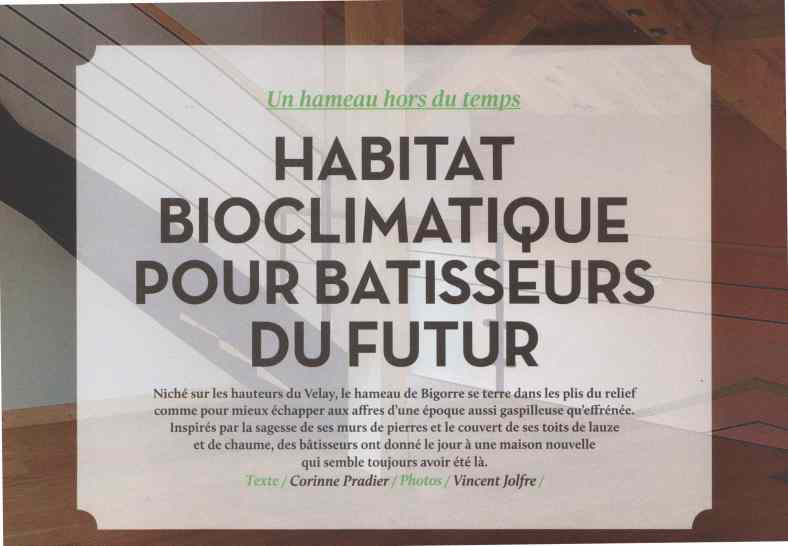 Habitat bioclimatique pour batisseurs du futur
