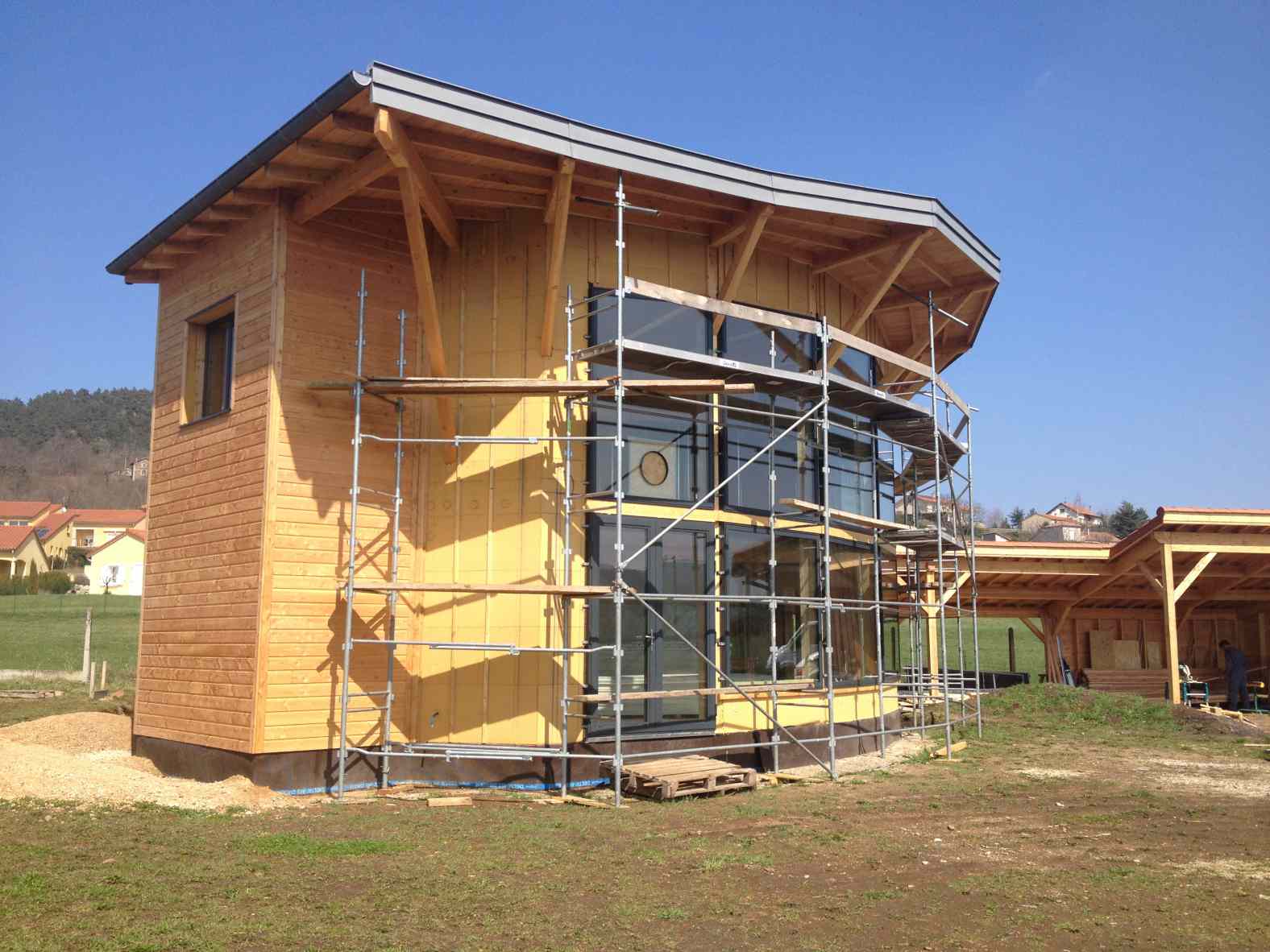 Maison bio-sourcée bois et quasi passive à Coubon