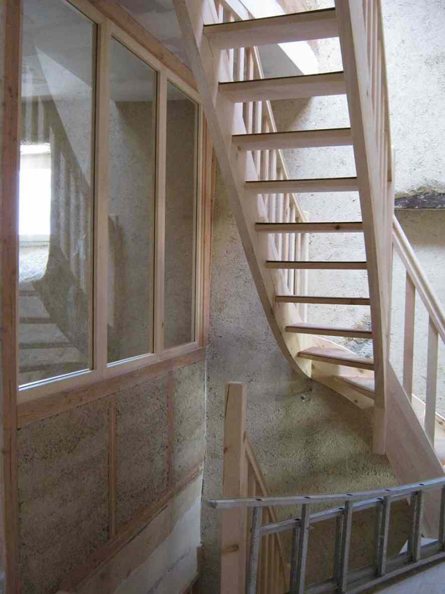 Eco-rénovation au Puy-en-Velay - Escalier en bois