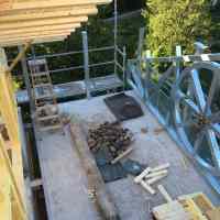 Vue de la terrasse couverte en cours de chantier